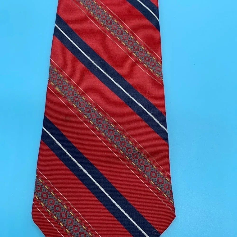 Vintage Ketch Red Striped Men's Classic Neck Tie Preppy Made in USA